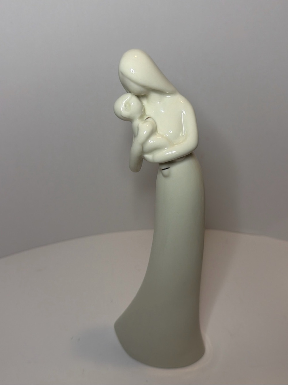Ceramic Mother and Child Figurine in Cream by
